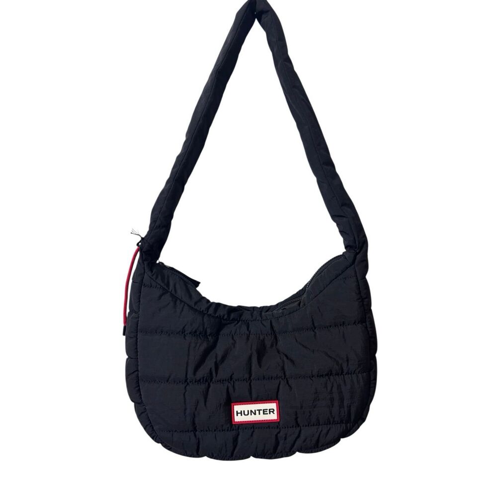 Hunter dash quilted nylon shoulder bag black new
